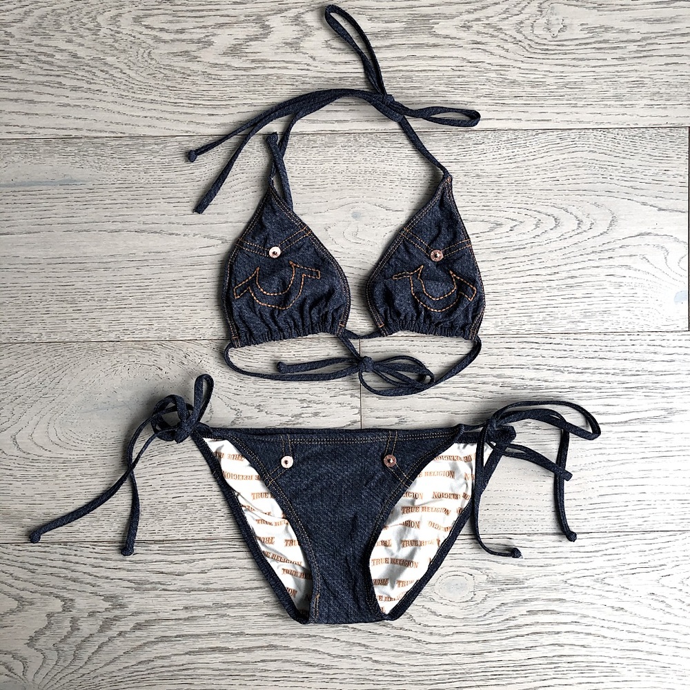 Denim Bikini True Religion Bathing Suit 2 Piece S